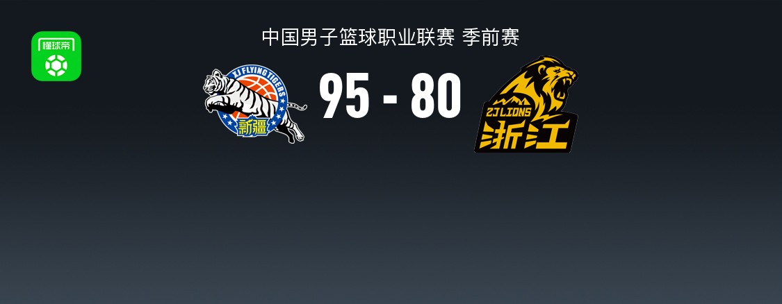 CBA战报：新疆95-80广厦，齐麟40+2+1