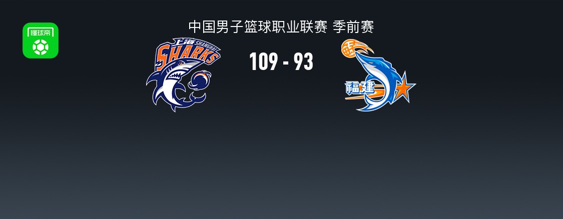 CBA战报：上海109-93福建取CBA3连胜，本尼-博特赖特23分